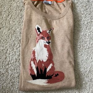JCP Cashmere Blend Sweater with Fox image - Large
